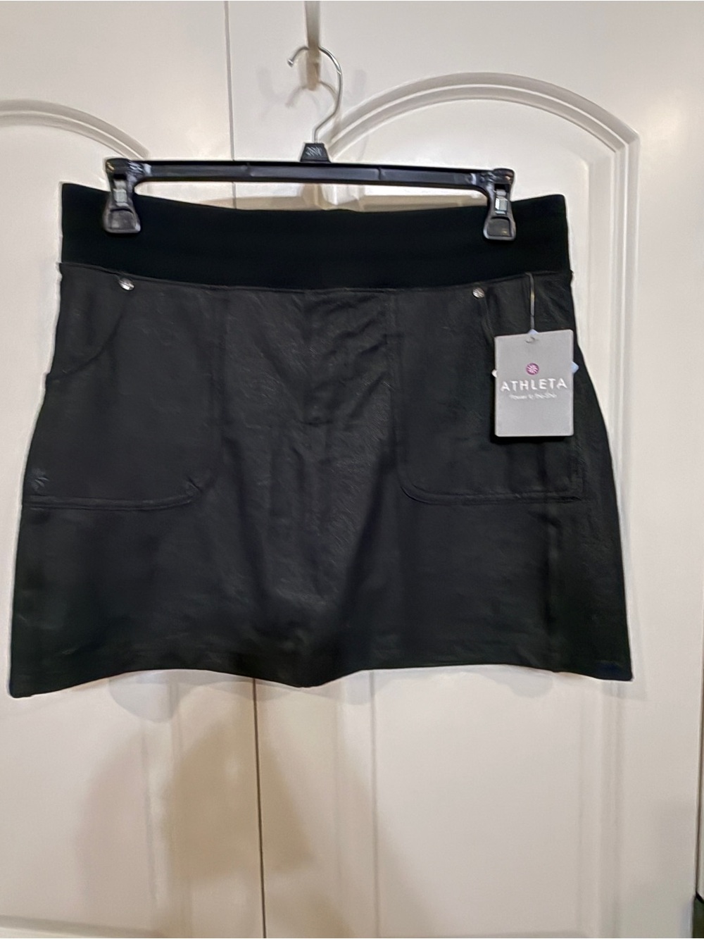 Athleta Black dark gray Denim-Style Active Skort XL